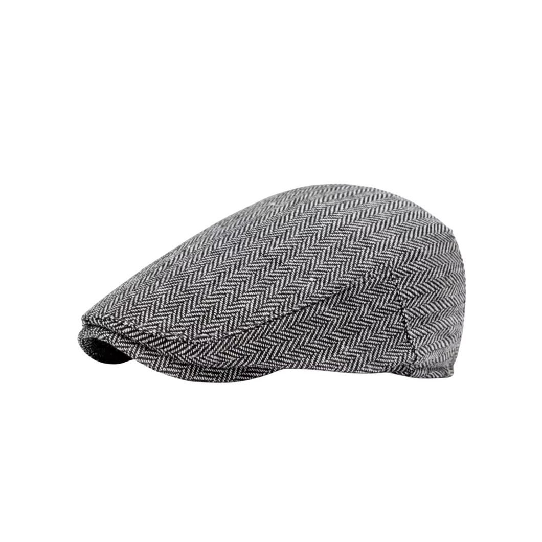 Gray Tweed Herringbone Ivy Hat