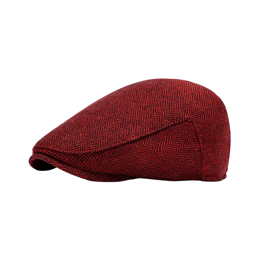 Red Tweed Herringbone Ivy Hat