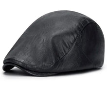 Load image into Gallery viewer, Black Leather Ivy Hat
