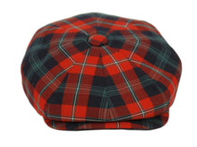 Load image into Gallery viewer, Red Plaid Wool Newsboy Hat
