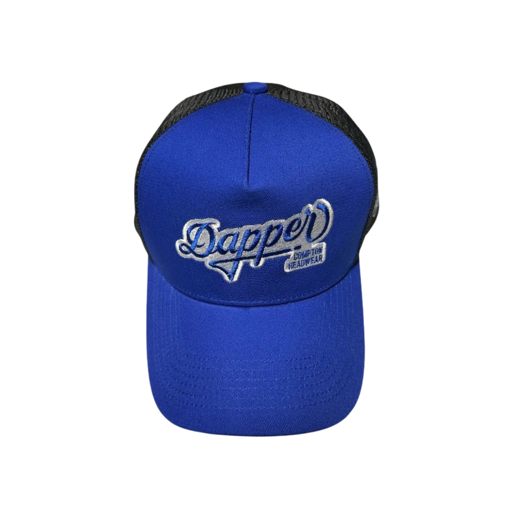 Dapper Trucker Hat (Royal Blue/Black/White)
