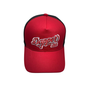 Dapper Trucker Hat (Red/Black/White)