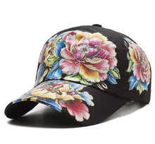 Load image into Gallery viewer, Black Floral Hat
