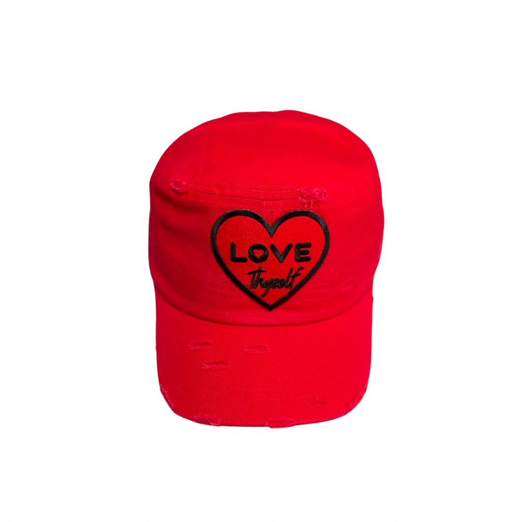 Red Love Thyself Hat (Red/Black Logo)