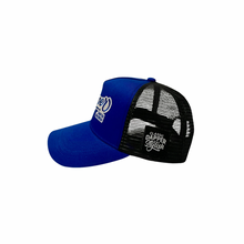 Load image into Gallery viewer, Dapper Trucker Hat (Royal Blue/Black/White)
