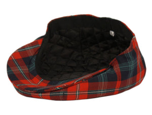 Red Plaid Wool Newsboy Hat