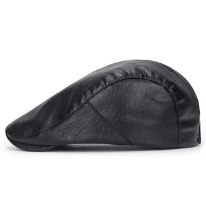 Black Leather Ivy Hat