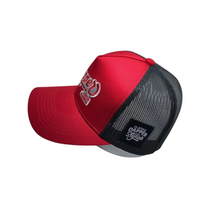 Dapper Trucker Hat (Red/Black/White)