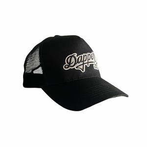 Dapper Trucker Hat (Black/White)