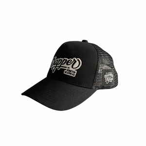 Dapper Trucker Hat (Black/White)