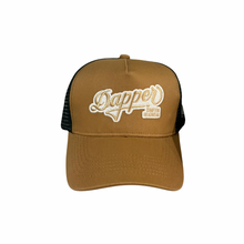Load image into Gallery viewer, Dapper Trucker Hat (Khaki/Black/White)
