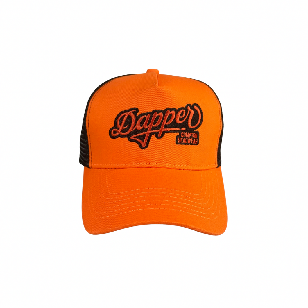 Dapper Trucker Hat (Orange/Black)