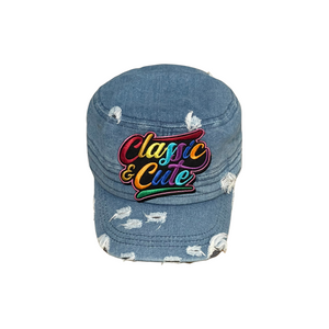 Vintage Cadet Style Denim Classic and Cute Hat