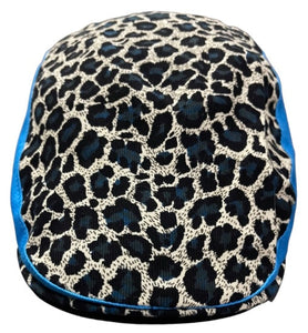 Chapeau de lierre bleu à imprimé guépard