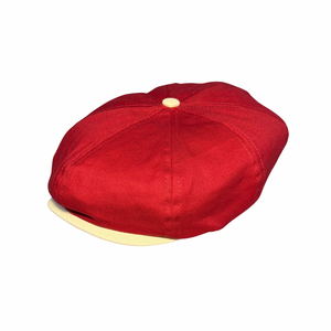 Crimson Red and Cream Newsboy Hat