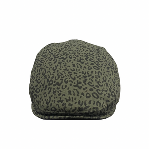 Washed Army Green Leopard Print Hat