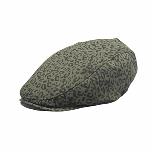 Washed Army Green Leopard Print Hat