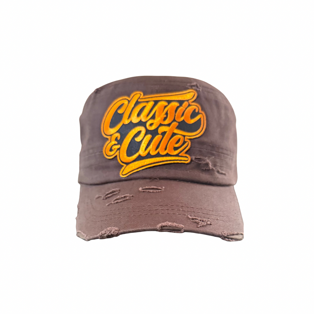 Vintage Cadet Style Brown and Orange Classic and Cute Hat