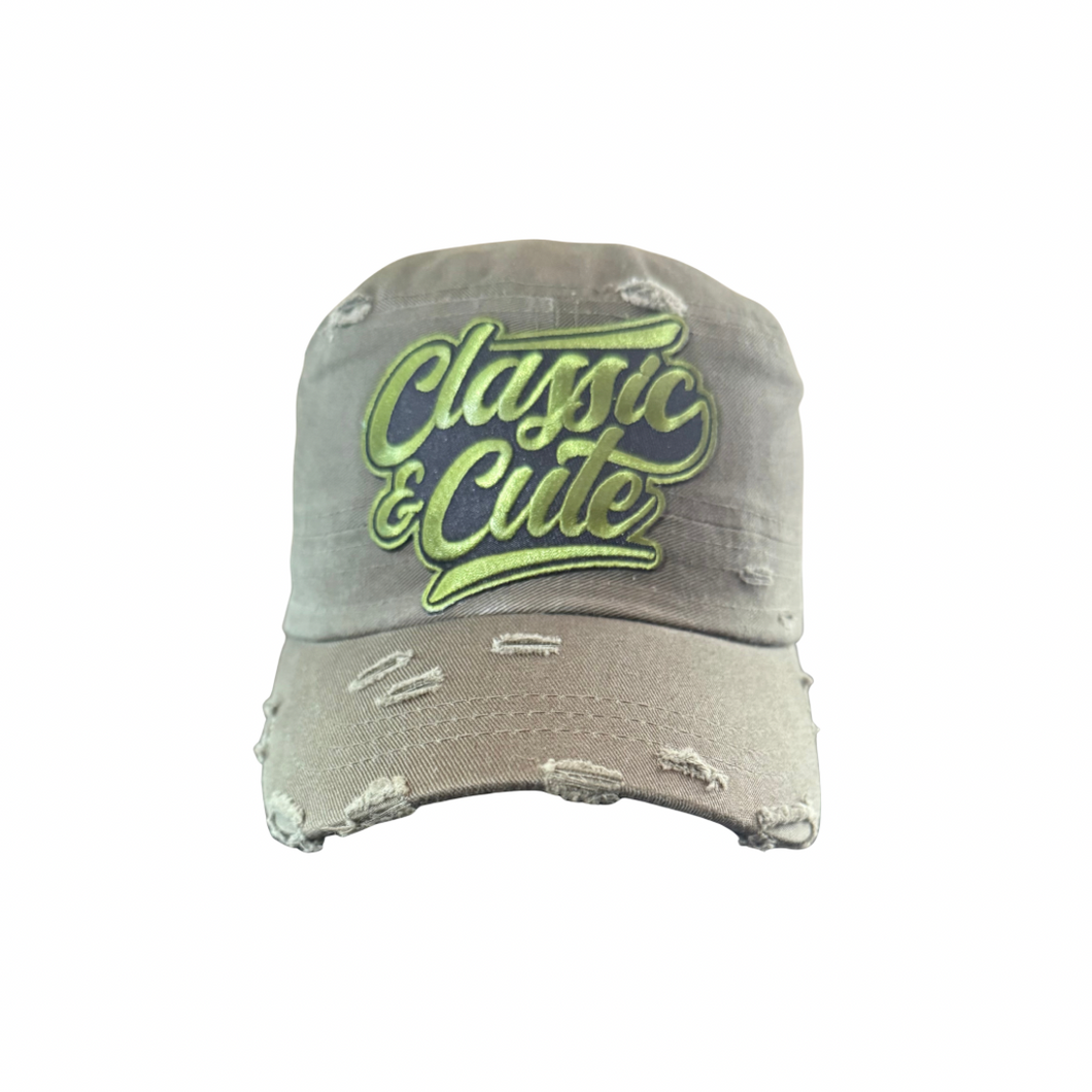 Vintage Cadet Style Olive Green Classic and Cute Hat