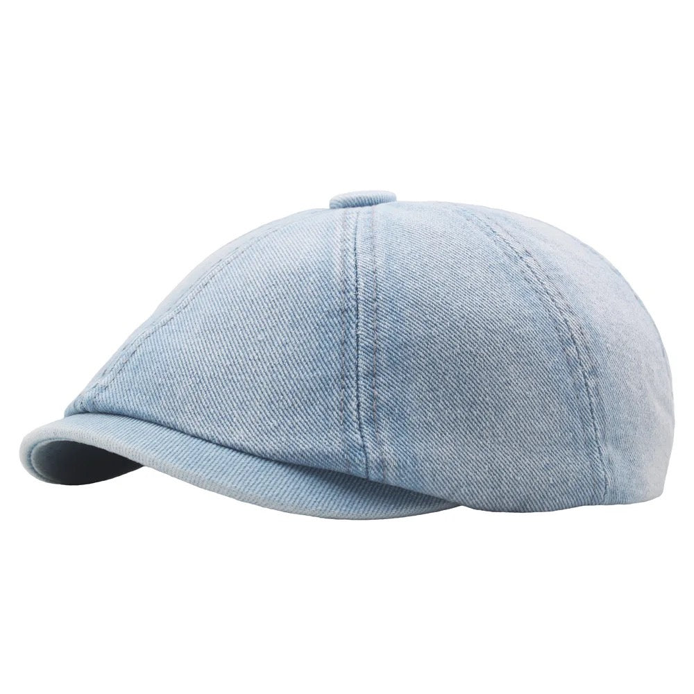 Light Blue Denim Newsboy Hat