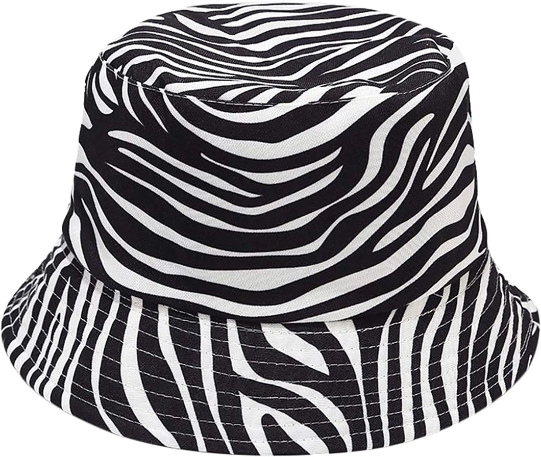 Zebra Print Bucket Hat (Reversible)