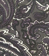 Cargar imagen en el visor de la galería, Pajarita y pañuelo de bolsillo con diseño de cachemira en blanco y negro
