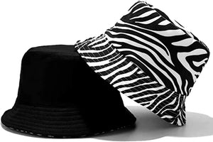 Zebra Print Bucket Hat (Reversible)