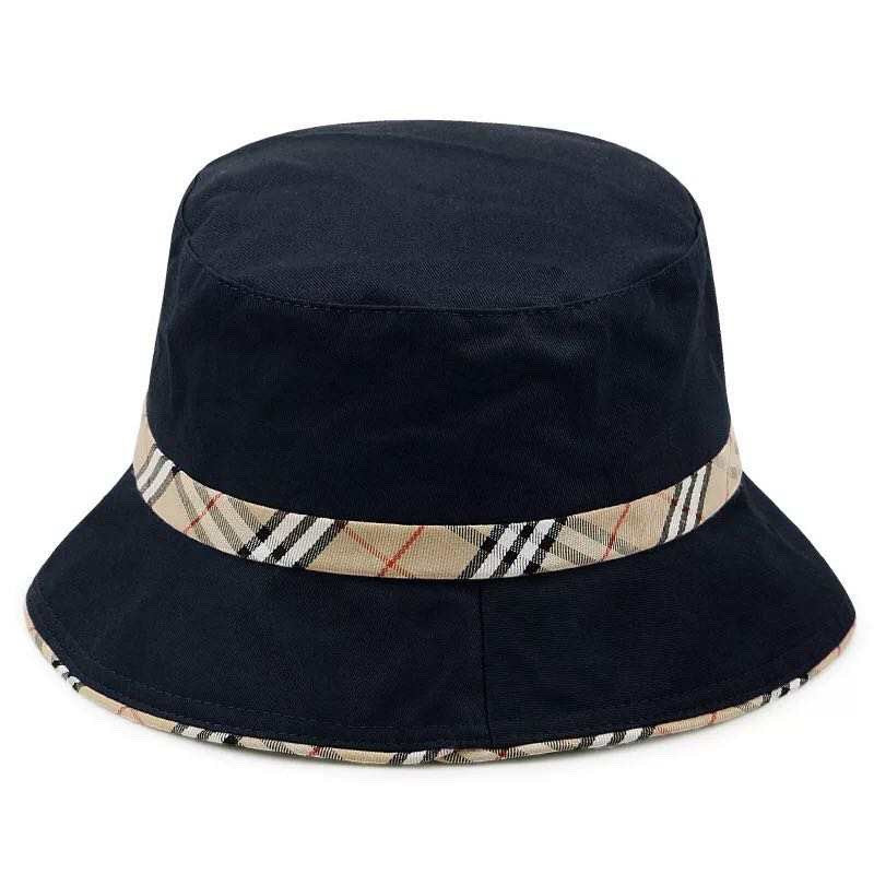 Black w/ Plaid Trim Bucket Hat