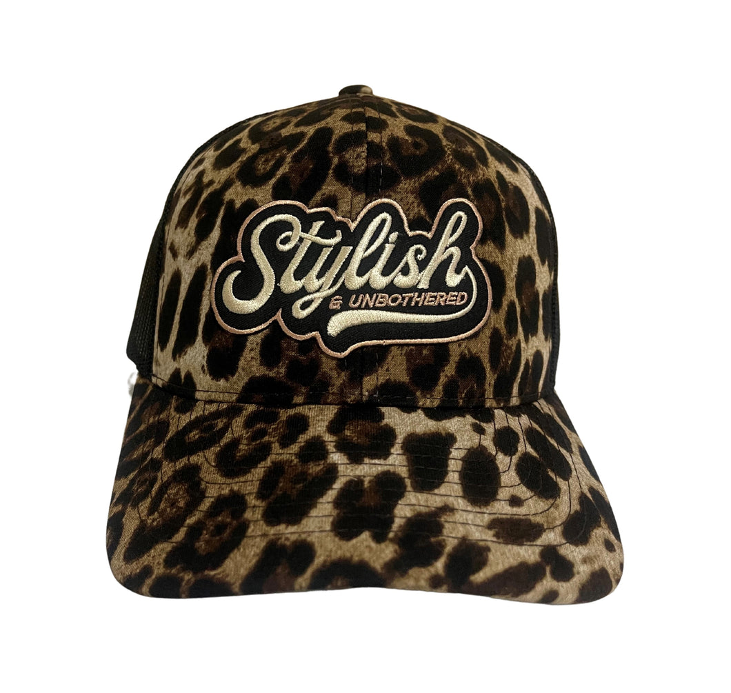 Cheetah Print Stylish and Unbothered Trucker Hat