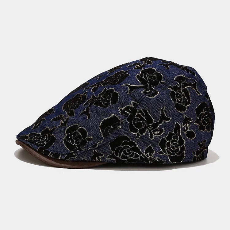 Dark Denim w/ Black Flower Ivy Hat