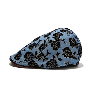 Light Denim w/ Black Flower Ivy Hat