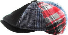 Load image into Gallery viewer, Black Multicolor Panel Newsboy Hat (S/M)
