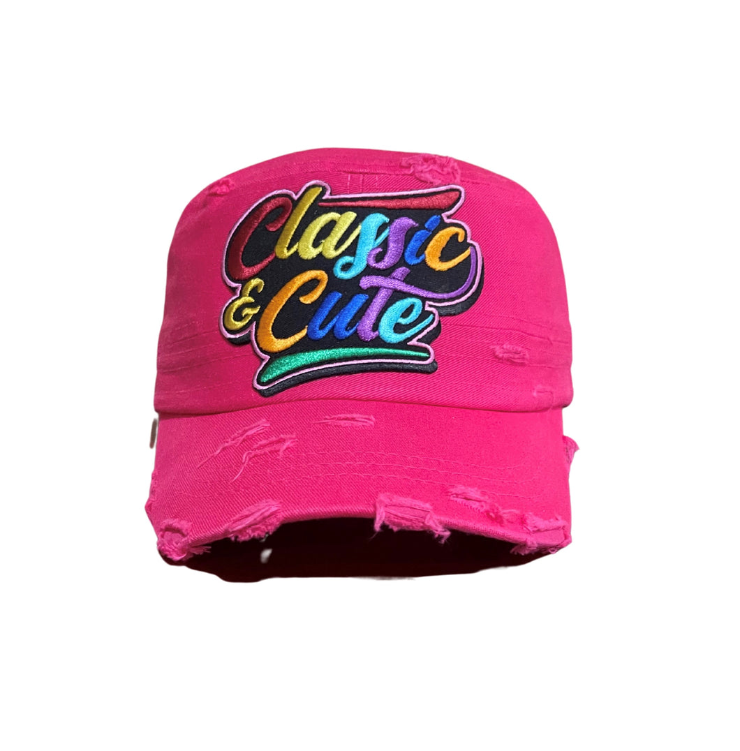 Sombrero clásico y lindo rosa estilo cadete vintage