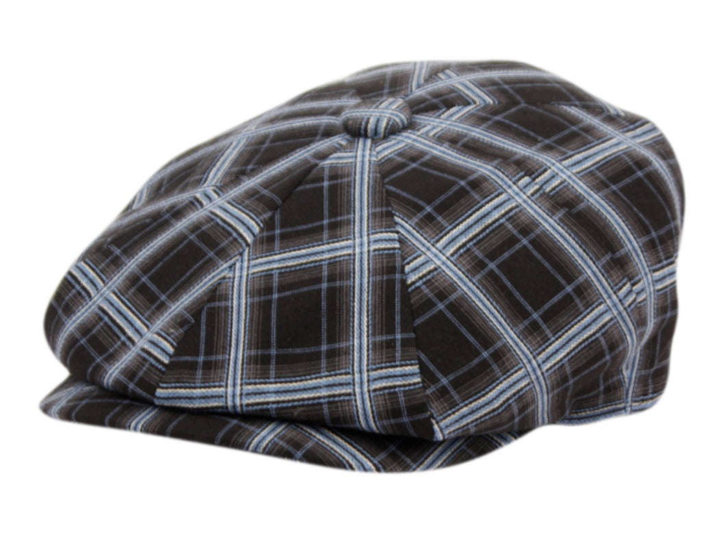 Plaid/Checkered Snap Front Newsboy Hat