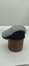 Load image into Gallery viewer, Black Houndstooth Newsboy Hat
