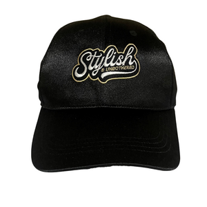Black Satin Stylish and Unbothered Hat