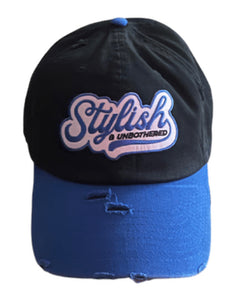 Stylish and Unbothered Hat (Royal Blue and Black)