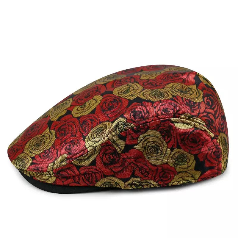 Red and Gold Rose Ivy Hat