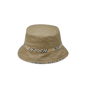 Khaki w/ Plaid Trim Bucket Hat