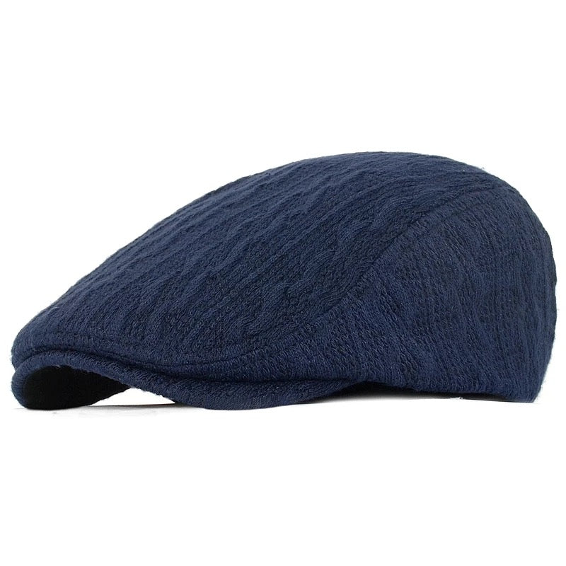 Navy Blue Weave Pattern Ivy Hat
