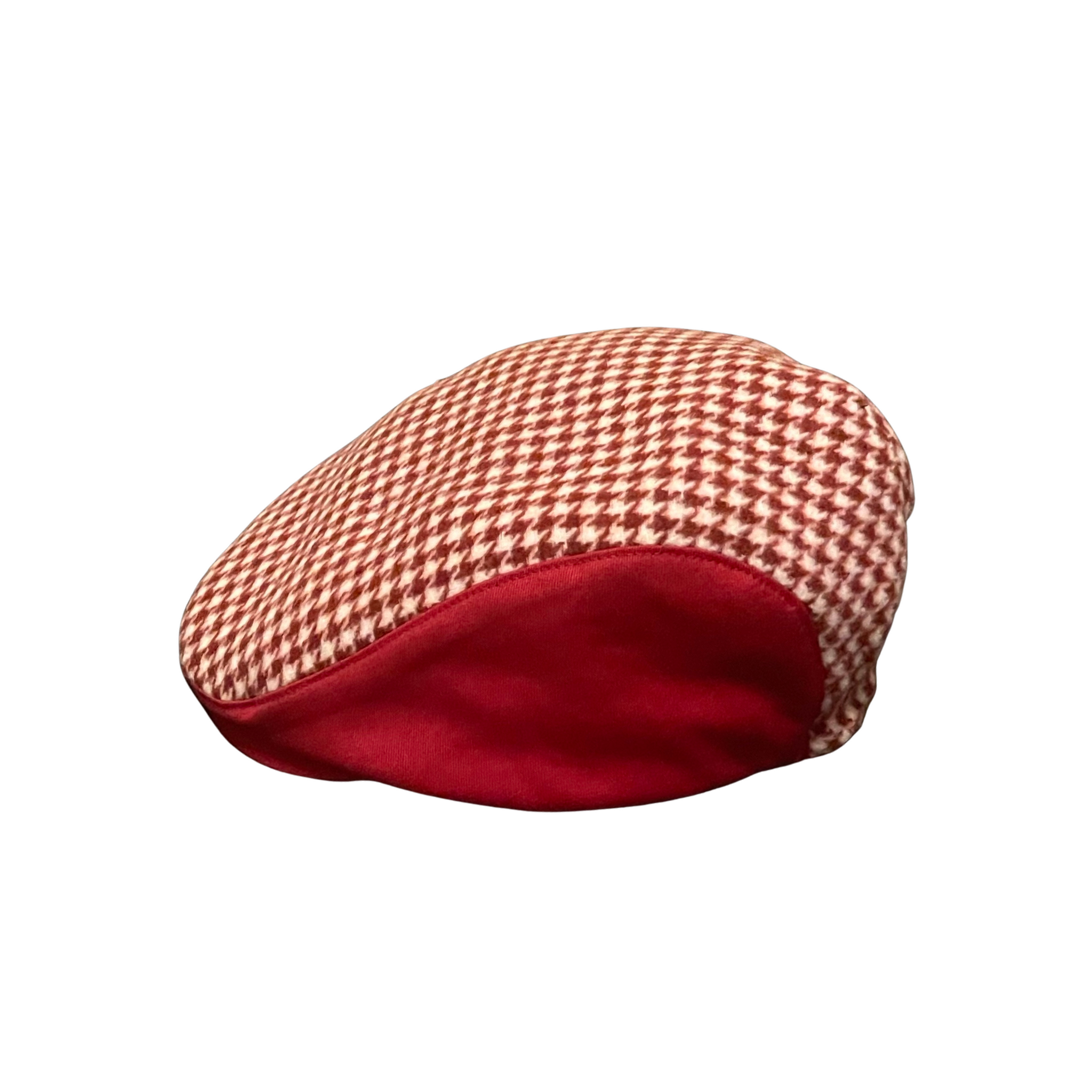 Red and deals white flat cap