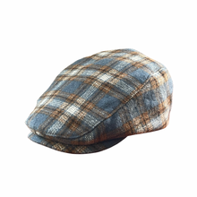 Load image into Gallery viewer, Wool Blue and Tan Plaid Ivy Hat
