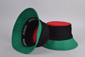Gorro de pescador rojo, negro y verde (ajuste flexible)