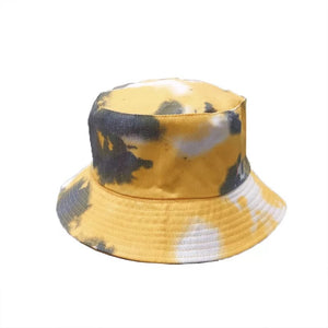 Yellow/Black/White Tie-Dye Bucket Hat (Reversible)