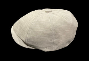 Linen White Newsboy Hat