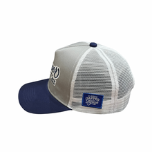 Load image into Gallery viewer, Dapper Trucker Hat (Gray/Blue/White)
