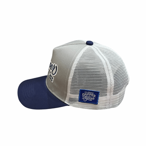Dapper Trucker Hat (Gray/Blue/White)