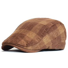 Load image into Gallery viewer, Khaki Corduroy Plaid Ivy Hat
