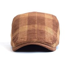 Load image into Gallery viewer, Khaki Corduroy Plaid Ivy Hat
