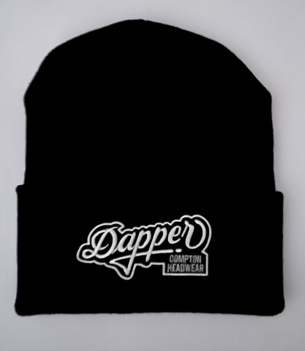 Black Dapper Beanie (White Logo)